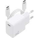 Cargador de Pared GaN Aisens ASCH-20W1P081-W/ 1xUSB Tipo-C/ 20W/ Blanco/ Incluye Cable USB Tipo-C