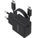 Cargador de Pared GaN Aisens ASCH-20W1P082-BK/ 1xUSB Tipo-C/ 20W/ Incluye Cable USB Tipo-C