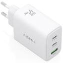 Cargador de Pared GaN Aisens ASCH-67W3P086-W/ 2xUSB Tipo-C/ 1xUSB/ 67W/ Blanco