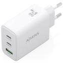 Cargador de Pared GaN Aisens ASCH-67W3P086-W/ 2xUSB Tipo-C/ 1xUSB/ 67W/ Blanco