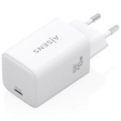 Cargador de Pared GaN Aisens ASCH-70W1P088-W/ 1xUSB Tipo-C/ 70W/ Blanco