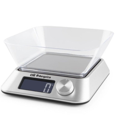 Báscula de cocina electrónica orbegozo pc 1030 a/ hasta 5kg/ plata