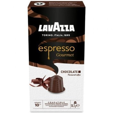 Cápsula lavazza espresso gourmet chocolate para cafeteras nespresso/ caja de 10