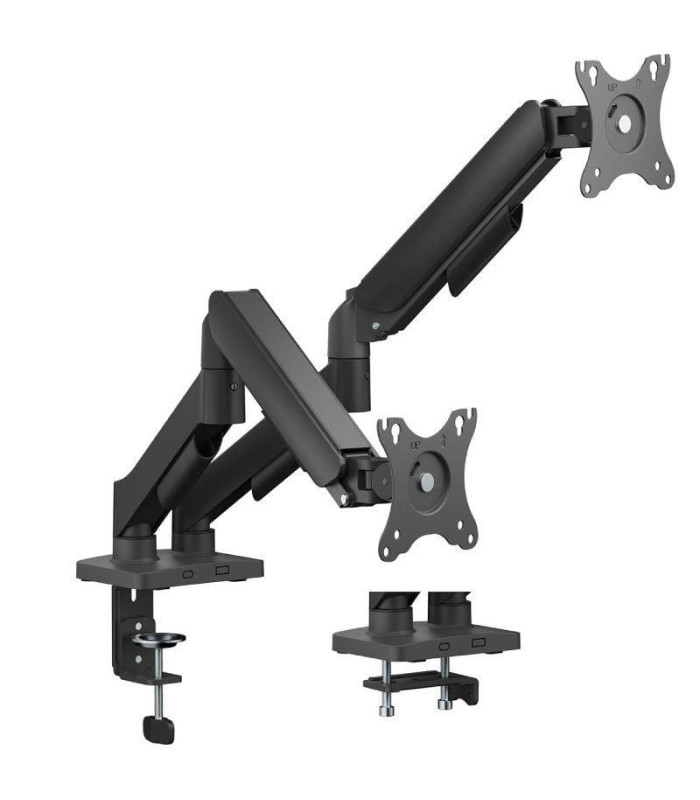 Soporte de mesa con contrapeso para 2 monitores aisens dt32tsr-357/ giratorio/ inclinable/ hasta 9kg