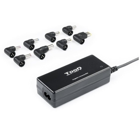 Cargador de portátil tooq tqlc-65bs02at/ 65w/ 1xusb/ automático/ 8 conectores/ voltaje 18.5-20v/ 1 usb