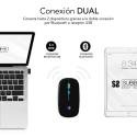 Ratón Inalámbrico Subblim LED Dual Flat/ Batería recargable/ Hasta 1600 DPI