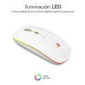 Ratón Inalámbrico Subblim LED Dual Flat/ Batería recargable/ Hasta 1600 DPI/ Blanco