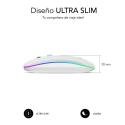 Ratón Inalámbrico Subblim LED Dual Flat/ Batería recargable/ Hasta 1600 DPI/ Blanco