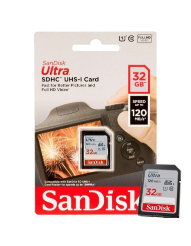 Tarjeta de memoria sandisk ultra 32gb sd hc uhs-i - sdxc/ clase 10/ 120mbs