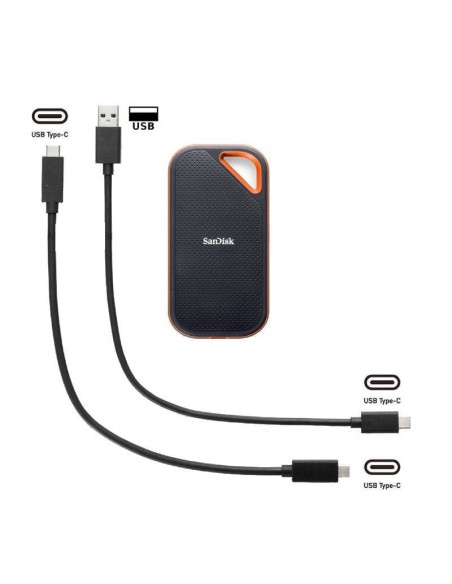 Disco externo ssd sandisk extreme pro portable v2 1tb/ usb 3.2 gen 2