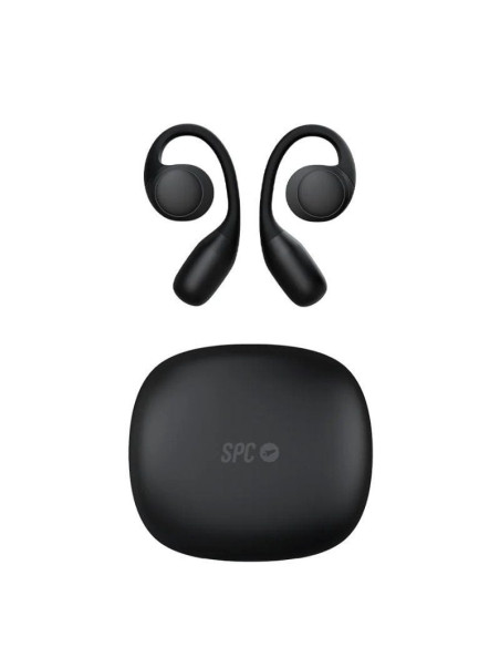 Auriculares deportivos bluetooth spc ether 2 sense con estuche de carga/ autonomía 8h/ negros