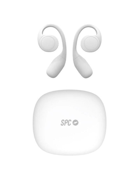 Auriculares deportivos bluetooth spc ether 2 sense con estuche de carga/ autonomía 8h/ blancos