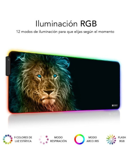 Alfombrilla subblim submp-02rgb10 led rgb lion xl/ 800 x 300 x 4 mm