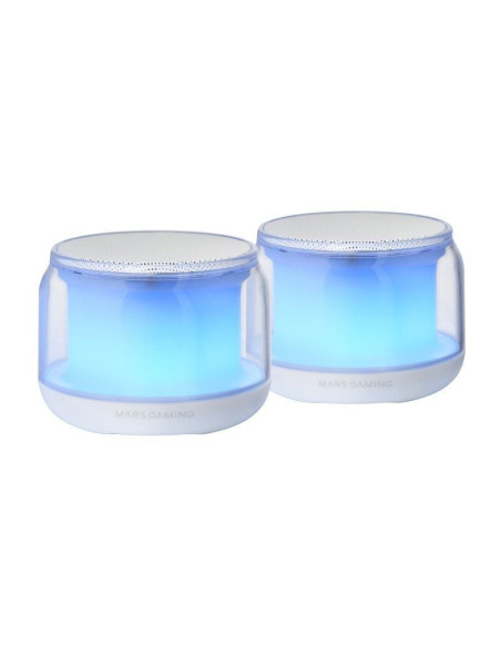 Altavoces con bluetooth mars gaming ms-aura/ 15w/ 2.0/ blancos