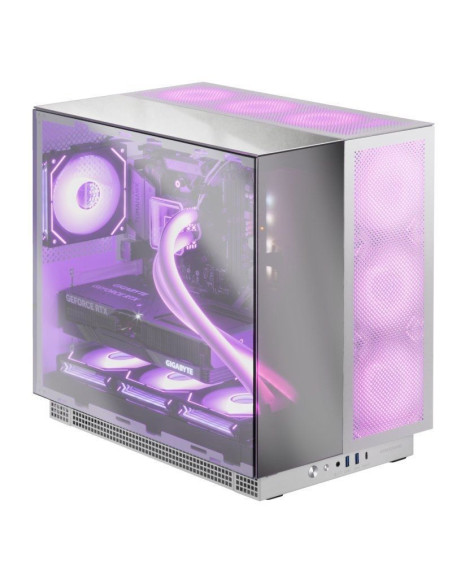 Caja gaming torre mars gaming mc-nova3/ blanca y plateada