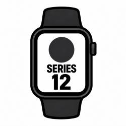 Apple Watch Series 12/ GPS/ Cellular/ 46mm/ Negro/ Correa Deportiva Negra (S/M)