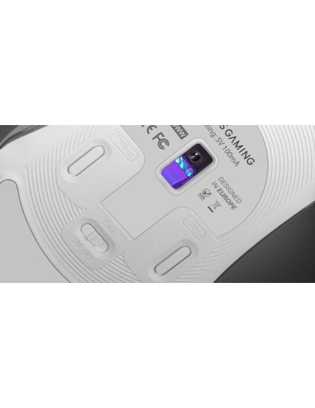 Ratón gaming mars gaming mmgloww/ hasta 12800 dpi/ blanco