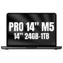 Apple Macbook Pro 14'/ M5 Pro 15-Core CPU/ 24GB/ 1TB SSD/ 16-Core GPU/ Negro Espacial