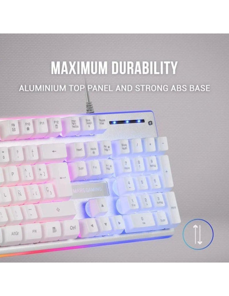 Teclado gaming semimecánico mars gaming mk220es/ blanco