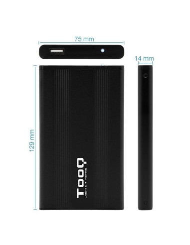 Caja externa para disco duro de 2.5' tooq tqe-2510b/ usb 2.0