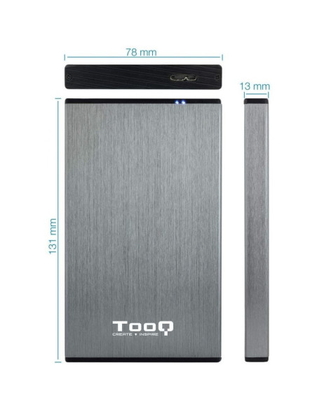 Caja externa para disco duro de 2.5' tooq tqe-2527g/ usb 3.1