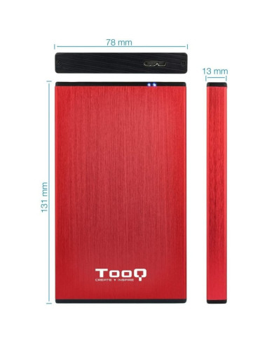 Caja externa para disco duro de 2.5' tooq tqe-2527r/ usb 3.1