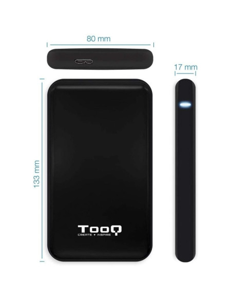 Caja externa para disco duro de 2.5' tooq tqe-2528b/ usb 3.1/ sin tornillos