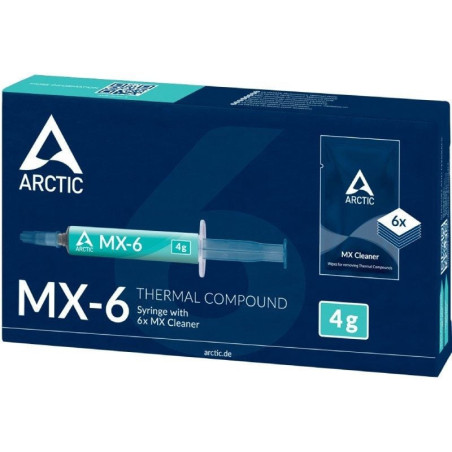 Pasta térmica arctic mx-6/ 4g/ incluye 6 toallitas