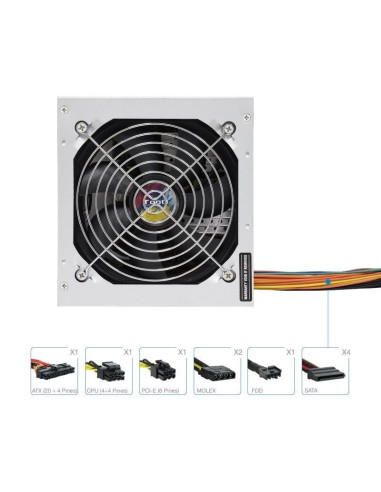 Fuente de alimentación tooq tqapolo-500sp/ 500w/ ventilador 12cm