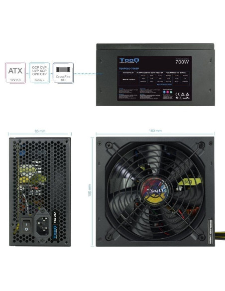 Fuente de alimentación tooq tqapolo-700sp/ 700w/ ventilador 14cm