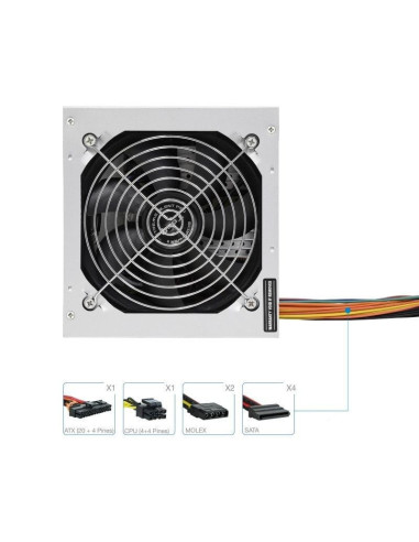 Fuente de alimentación tooq tqep-500s-int/ 500w/ ventilador 12cm