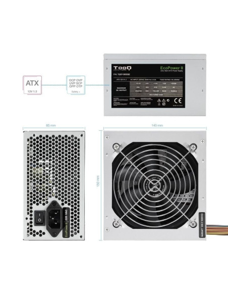Fuente de alimentación tooq tqep-500sse/ 500w/ ventilador 12cm