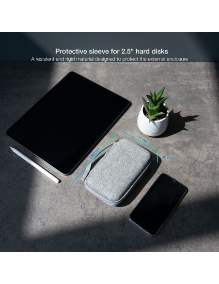 Funda para disco externo de 2.5' tooq tqbc-e2503g/ gris