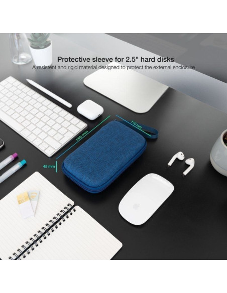 Funda para disco externo de 2.5' tooq tqbc-e2503pb/ azul pacífico