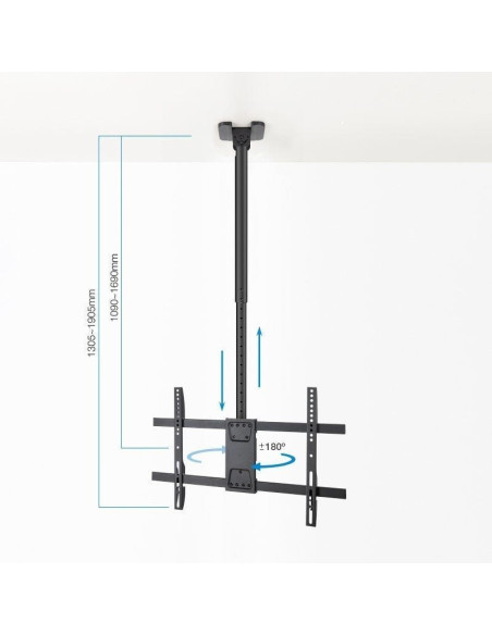 Soporte de techo giratorio/ inclinable/ nivelable tooq lpce1186tsli-xl-b para tv de 43-86'/ hasta 60kg