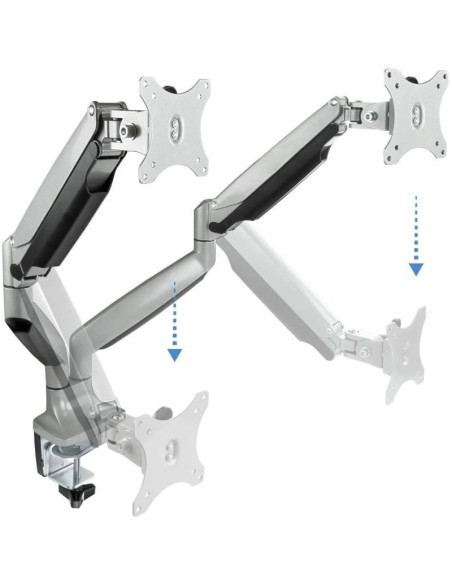 Soporte para 2 monitores tooq db3132tnr-s/ hasta 9kg