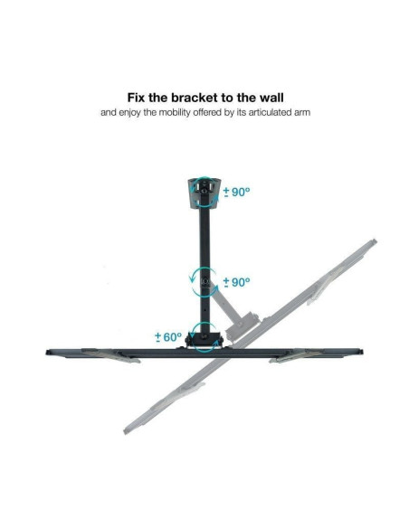 Soporte de pared giratorio/ inclinable/ nivelable tooq lp7863tn-b para tv de 37-70'/ hasta 35kg