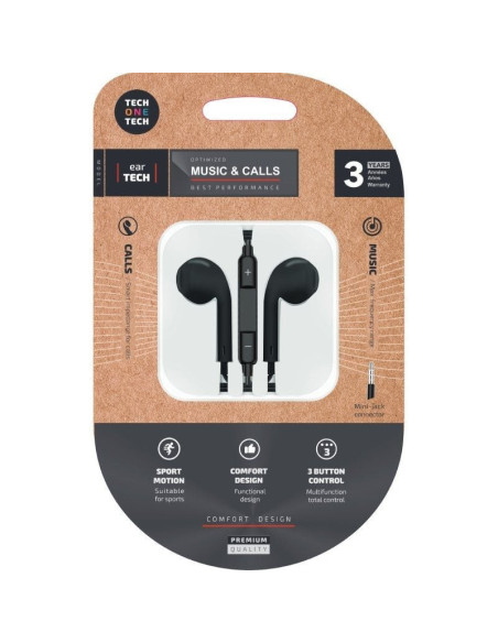 Auriculares intrauditivos tech one tech eartech tec1002/ con micrófono/ jack 3.5/ negros