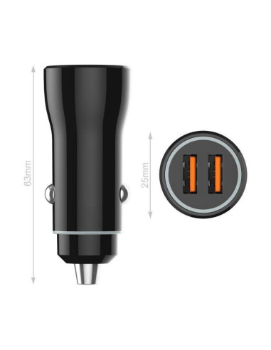 Cargador de coche tech one tech tec2802/ 2xusb/ 2.4a