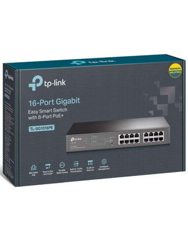 Switch tp-link tl-sg1016pe/ 16 puertos/ rj45 10/100/1000/ poe+