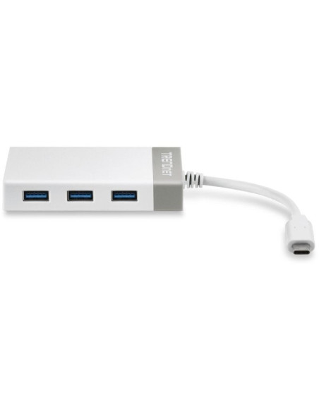 Hub usb tipo-c trendnet tuc-h4e/ 4xusb/ blanco y gris