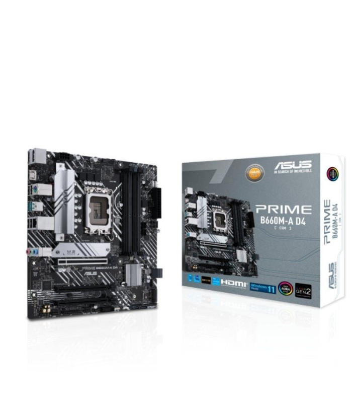 Placa base asus prime b660m-a d4-csm/ socket 1700/ ddr4/ pcie 4.0/ micro atx