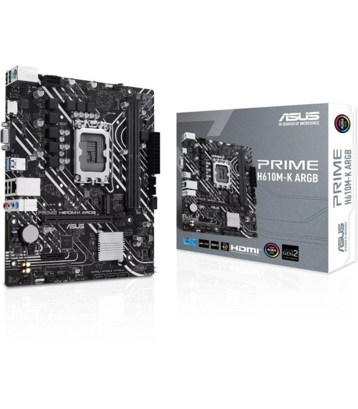 Placa base asus prime h610m-k argb socket 1700/ ddr5/ pcie 4.0/ micro atx