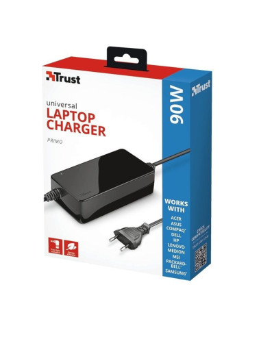 Cargador de portátil universal trust primo 22142/ 90w/ automático/ 6 conectores/ voltaje 18-20v
