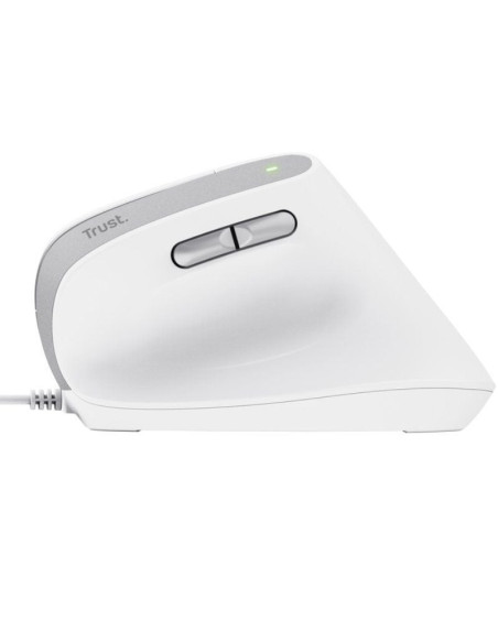 Ratón ergonómico trust bayo ii/ hasta 2400 dpi/ blanco