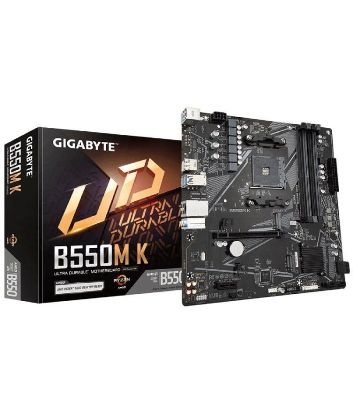 Placa base gigabyte b550m k socket am4/ ddr4/ pcie 4.0/ micro atx