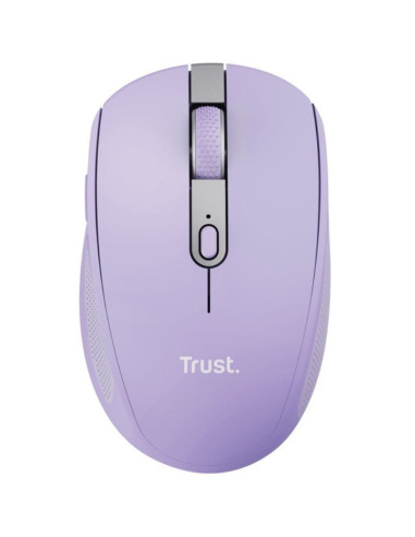 Ratón inalámbrico por bluetooth trust ozaa compact wireless/ batería recargable/ hasta 3200 dpi/ morado