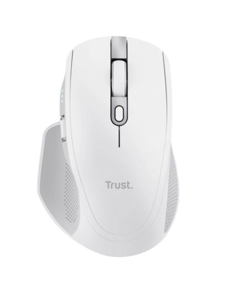 Ratón inalámbrico por bluetooth trust ozaa+/ batería recargable/ hasta 3200 dpi/ blanco