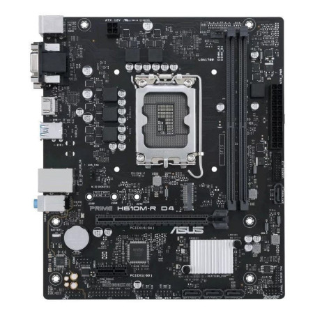 Placa base asus prime h610m-r d4 socket 1700/ ddr4/ pcie 4.0/ micro atx/ bulk