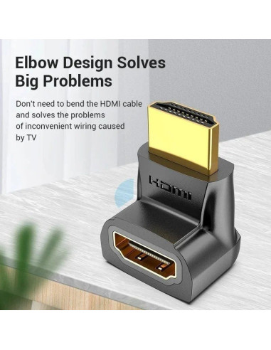 Adaptador hdmi 4k 270º vention ainb0/ hdmi macho - hdmi hembra/ pack 2 uds